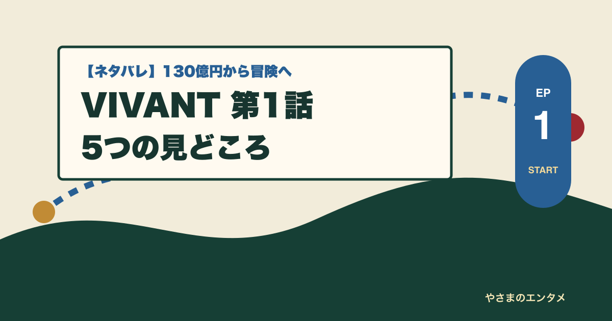 VIVANT第1話の5つの見どころを示すタイトル画像